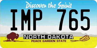 ND license plate IMP765