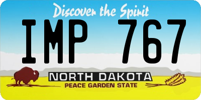 ND license plate IMP767