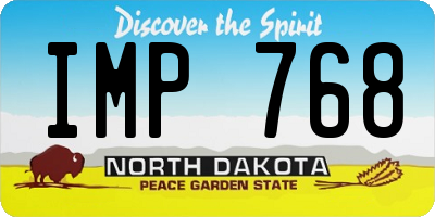 ND license plate IMP768