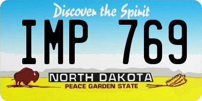 ND license plate IMP769