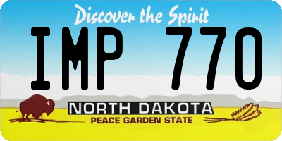 ND license plate IMP770