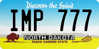 ND license plate IMP777