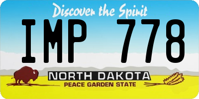 ND license plate IMP778