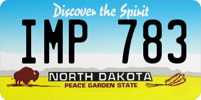 ND license plate IMP783