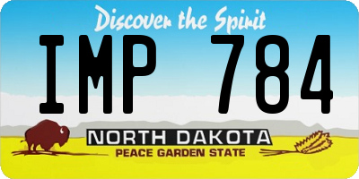 ND license plate IMP784