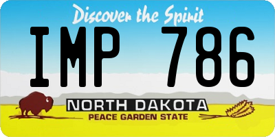 ND license plate IMP786
