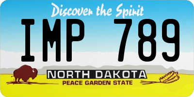 ND license plate IMP789