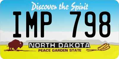 ND license plate IMP798