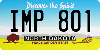 ND license plate IMP801