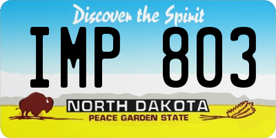 ND license plate IMP803