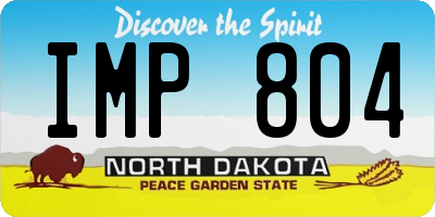 ND license plate IMP804