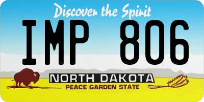 ND license plate IMP806