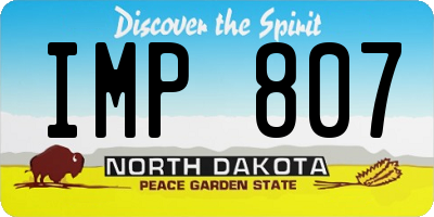 ND license plate IMP807
