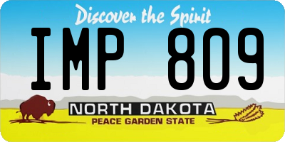 ND license plate IMP809