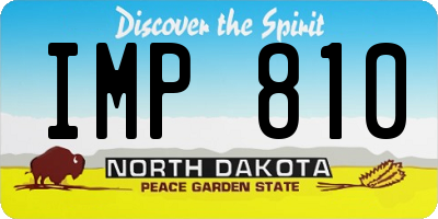 ND license plate IMP810
