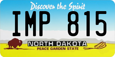 ND license plate IMP815