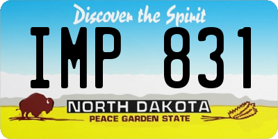 ND license plate IMP831