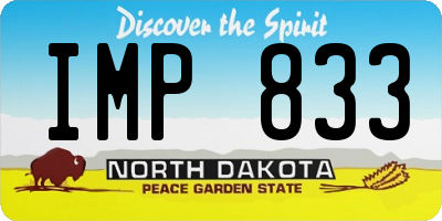 ND license plate IMP833