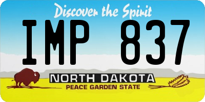 ND license plate IMP837