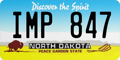 ND license plate IMP847