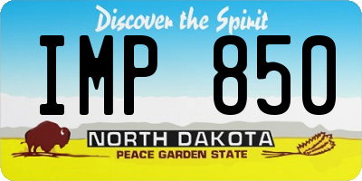 ND license plate IMP850