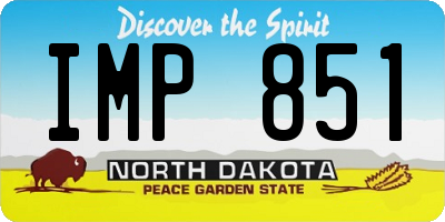 ND license plate IMP851