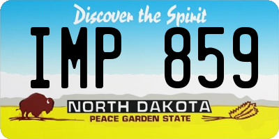 ND license plate IMP859