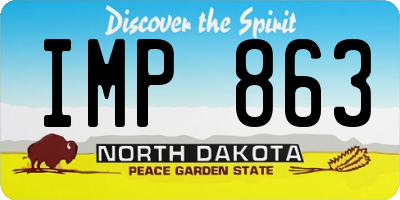 ND license plate IMP863