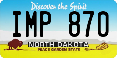 ND license plate IMP870