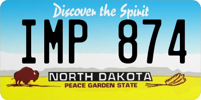 ND license plate IMP874