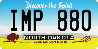 ND license plate IMP880