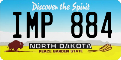 ND license plate IMP884