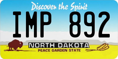 ND license plate IMP892