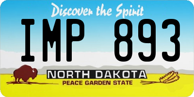 ND license plate IMP893