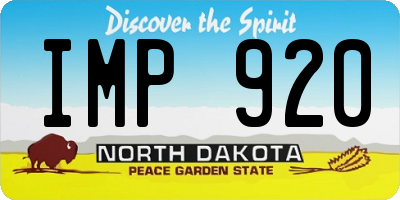 ND license plate IMP920