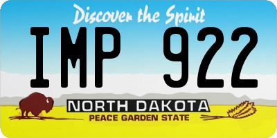 ND license plate IMP922