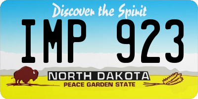 ND license plate IMP923