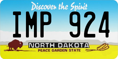 ND license plate IMP924