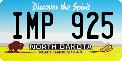 ND license plate IMP925