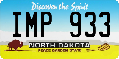 ND license plate IMP933