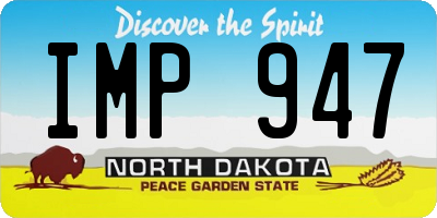 ND license plate IMP947