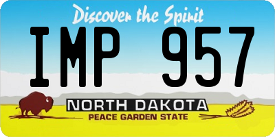 ND license plate IMP957