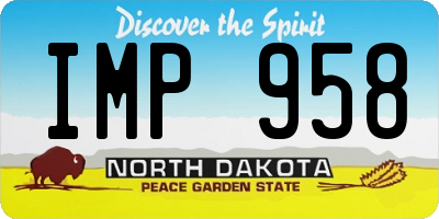 ND license plate IMP958