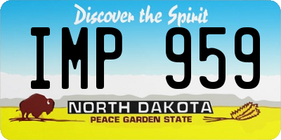 ND license plate IMP959