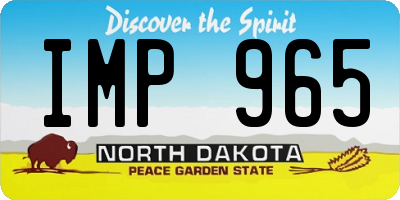 ND license plate IMP965