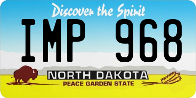 ND license plate IMP968