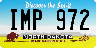 ND license plate IMP972