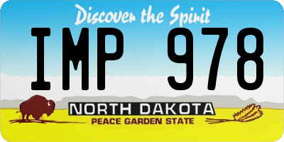 ND license plate IMP978