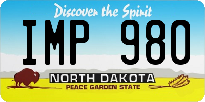 ND license plate IMP980