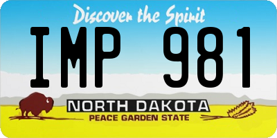 ND license plate IMP981